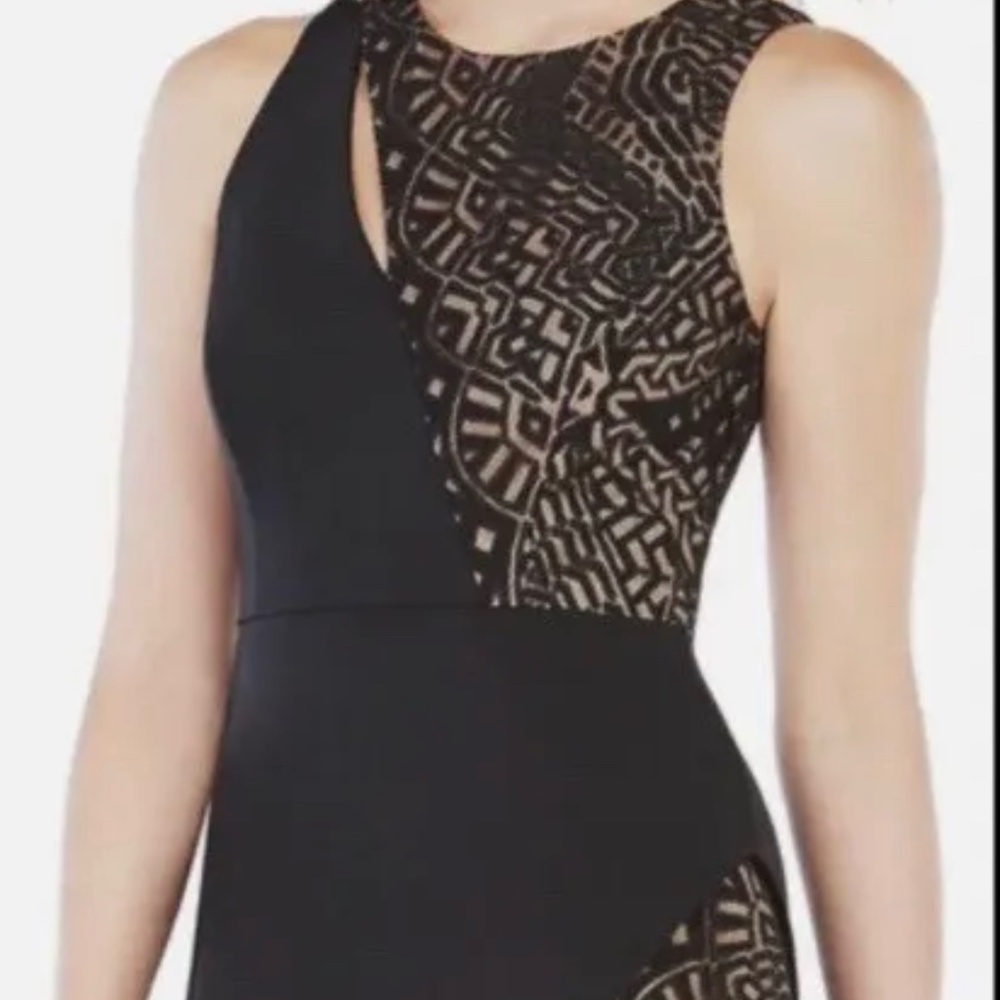 Black Asymmetric Kierra Satin Lace BCBG Short Dress  NEVER WORN GREAT CONDITION!